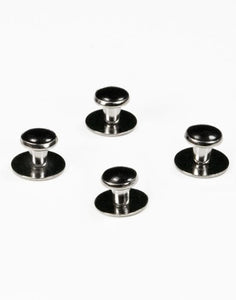 Black Enamel Inset with Silver Setting Studs Set