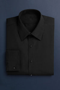 "Como" Black Laydown Tuxedo Shirt