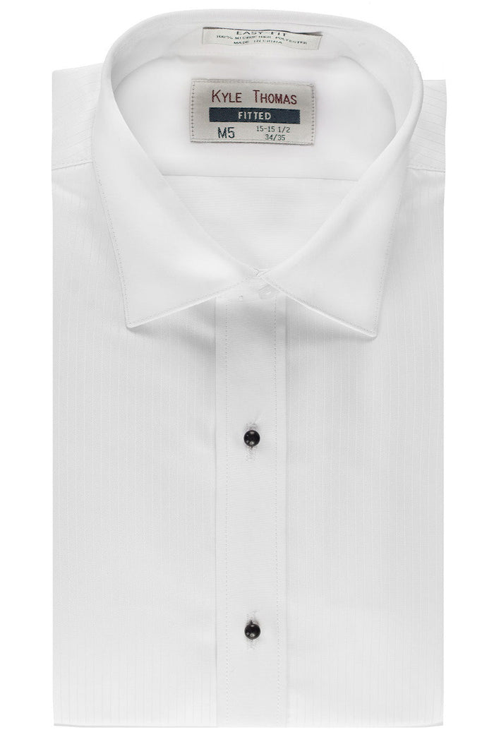 "Elias" White Laydown Tuxedo Shirt
