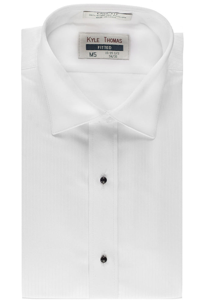 "Elias" White Laydown Tuxedo Shirt