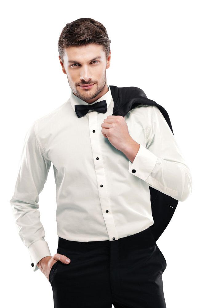 "Lido" Ivory Laydown Tuxedo Shirt