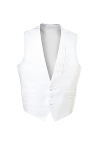 White Pique Full Back Tuxedo Vest