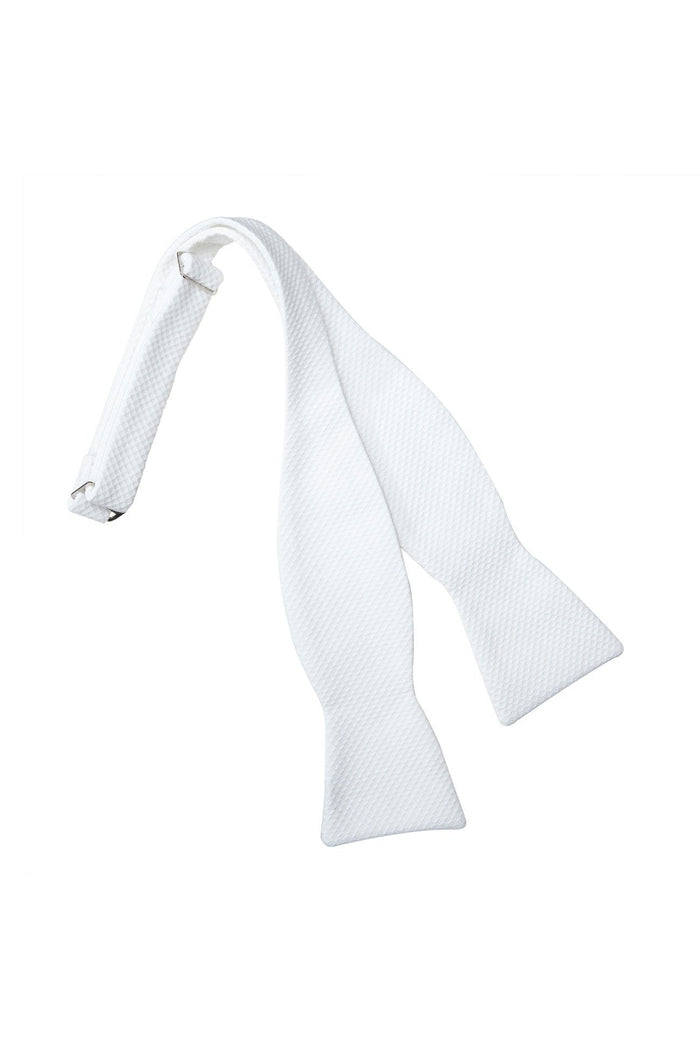 White Pique Self Tie Bow Tie