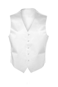 White Satin Tuxedo Vest