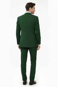 Classic Fit Olive Poplin Suit by Fortino Landi