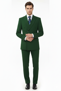 Classic Fit Olive Poplin Suit by Fortino Landi