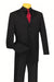 Classic Fortino Landi 3-Btn Regular Fit Black Suit - USA Men's Outlet