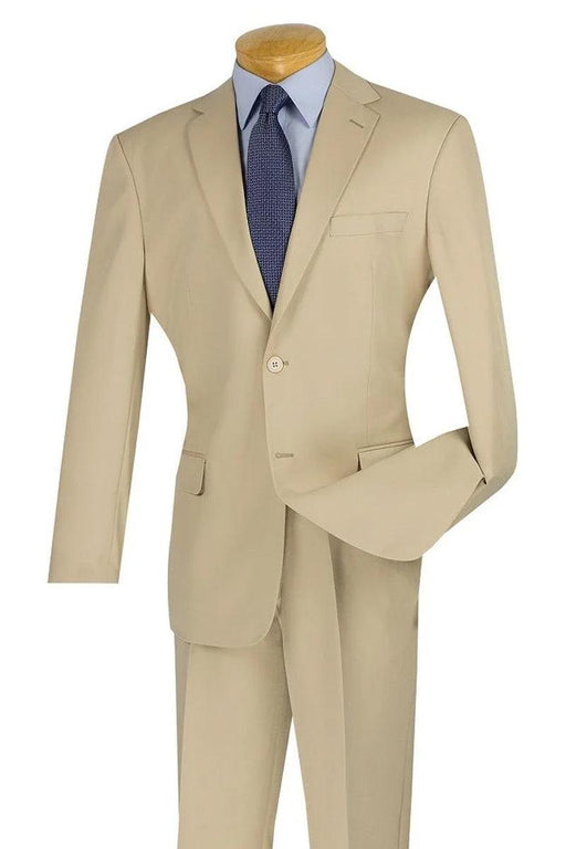 Classic Tan Apollo King 2-Button Modern Fit Poplin Suit - USA Men's Outlet