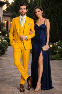 Rossi Man ELI RM103 Bold Yellow 3-Piece Suit – Men’s Formalwear