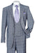 Classy Grey Double Breasted Scoop Vest | Modern Fit Plaid Windowpane Suit | FORTINO LANDI 50R - USA Men's Outlet