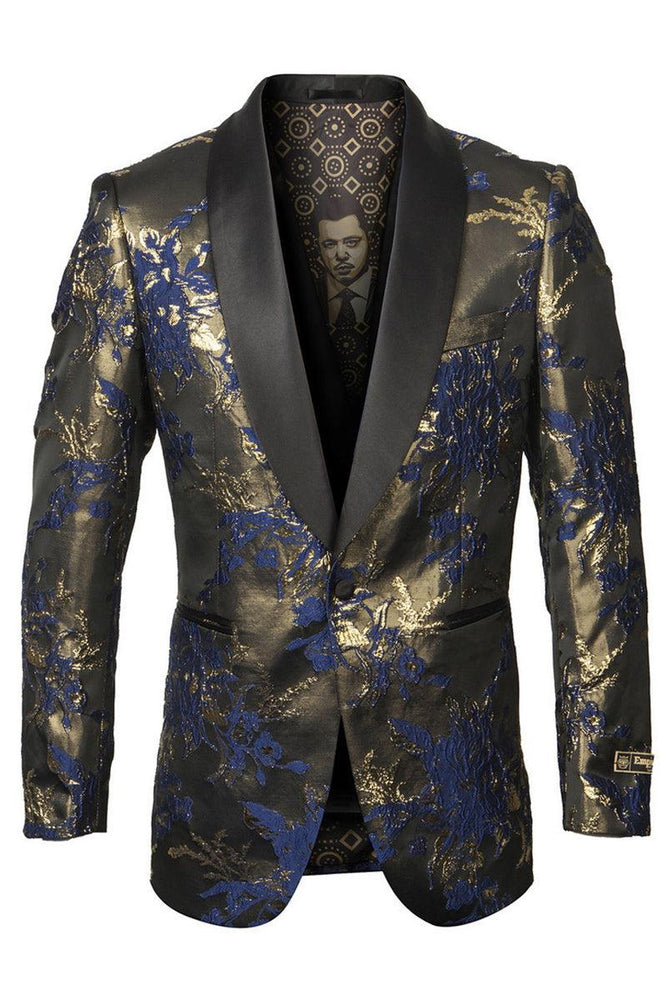 Collection

Men's Navy & Gold Satin Paisley Prom Tuxedo Jacket by Empire Collection - USA Men's Outlet