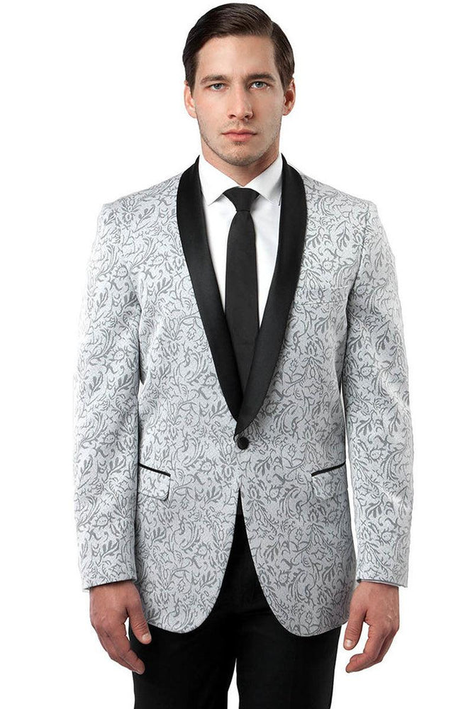 Collection

Men's Tazio Silver Grey One-Button Shawl Scarf Tuxedo Jacket - USA Men's Outlet