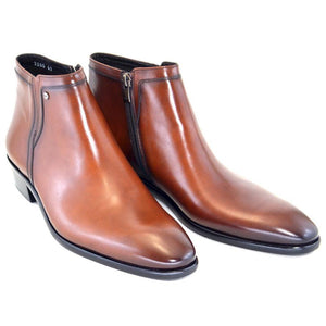 Corrente 3200HS Plain Toe Side Zipper Boots - Cognac - Cognac - Size 13
