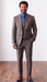 Statement Men's 3-Piece 100% Wool Tailored Fit Plaid Suit - Double Breasted Vest - Brown