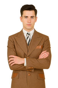 Denim Suit - Cotton Fabric Vested Suit - 3 Pieces Suit - Vested Fancy Suit