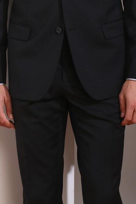 "Monte" Black Plain Front Pants