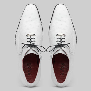 Marco Di Milano Criss Ostrich Quill Dress Oxfords White