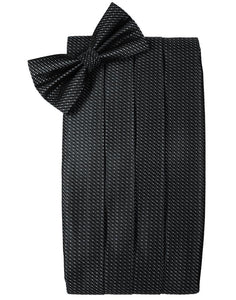 Asphalt Silk Weave Cummerbund & Bow Tie Set