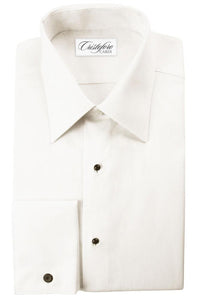"Bari" Ivory Laydown Tuxedo Shirt