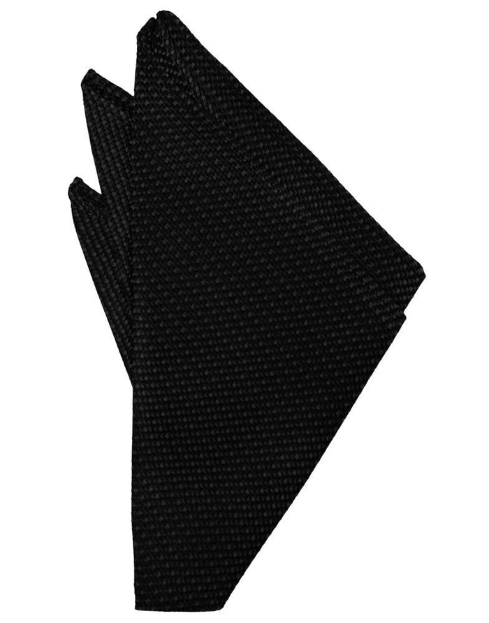 Black Silk Weave Pocket Square