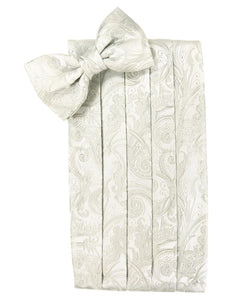 Ivory Tapestry Silk Cummerbund & Bow Tie Set