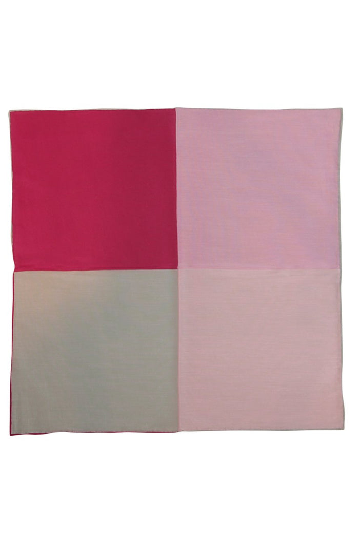 Pink Silk & Cotton Blend Quad Pocket Square