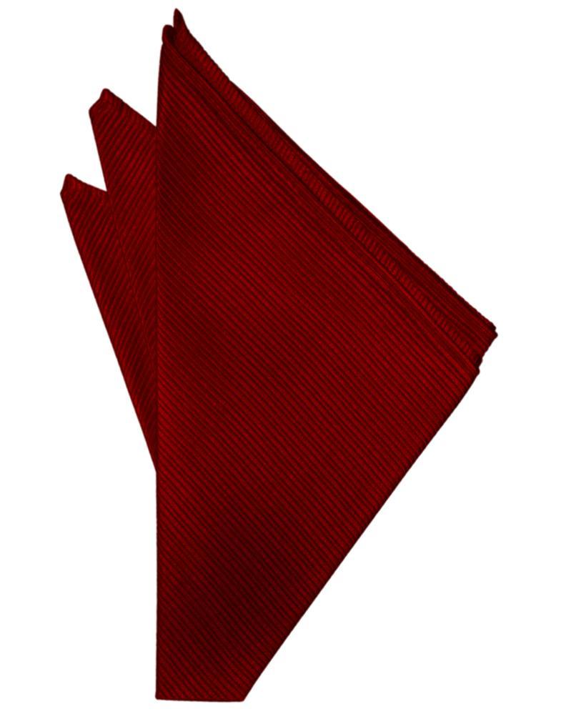 Red Faille Silk Pocket Square