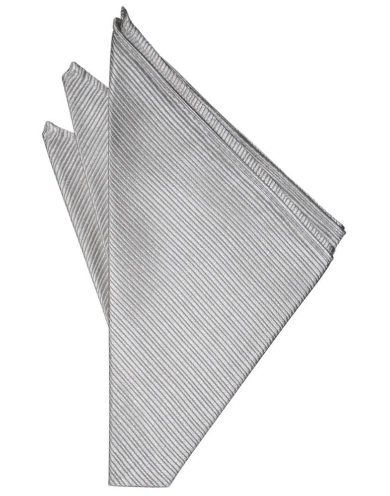 Silver Faille Silk Pocket Square