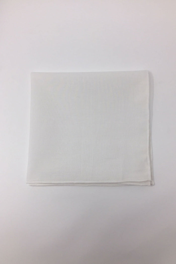 White Cotton Pocket Square