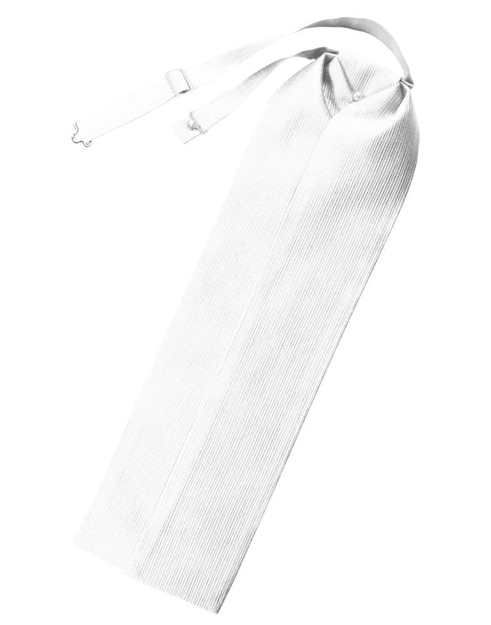 White Faille Silk Ascot