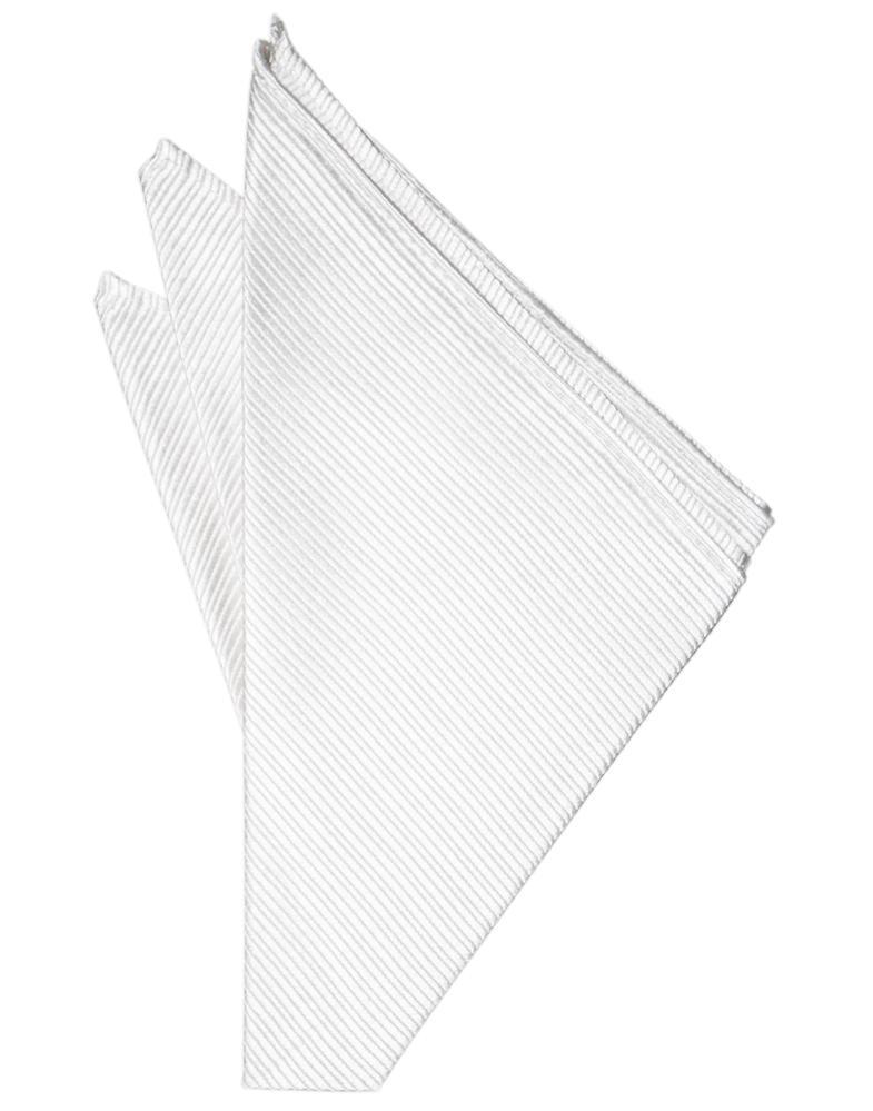 White Faille Silk Pocket Square