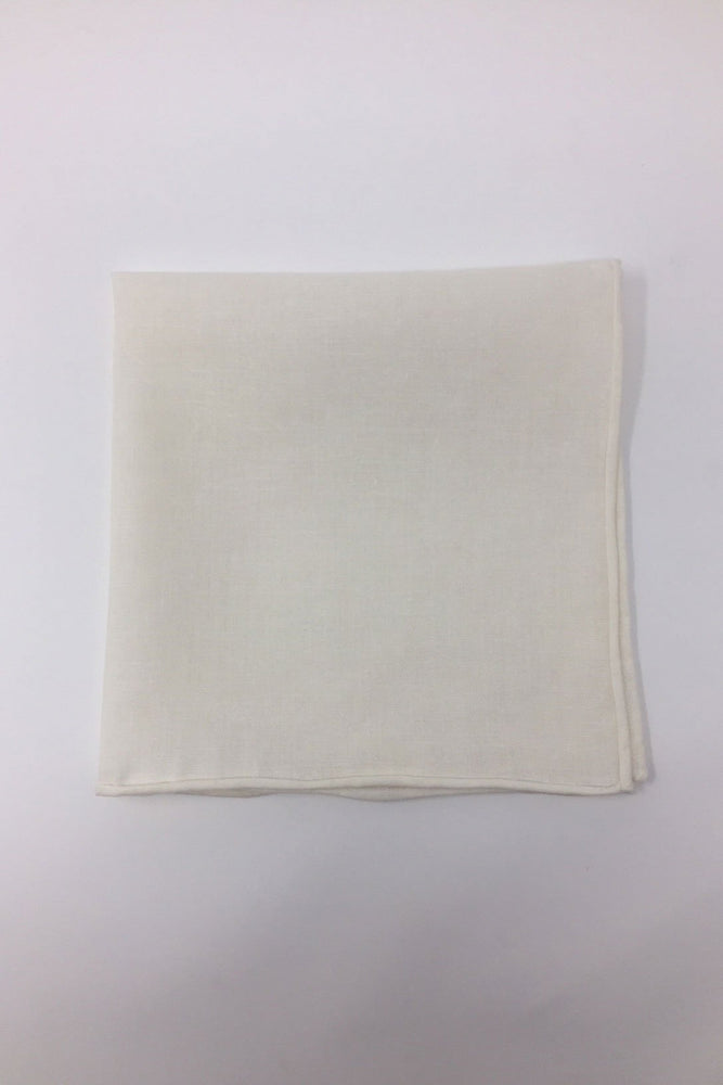 White Linen Pocket Square
