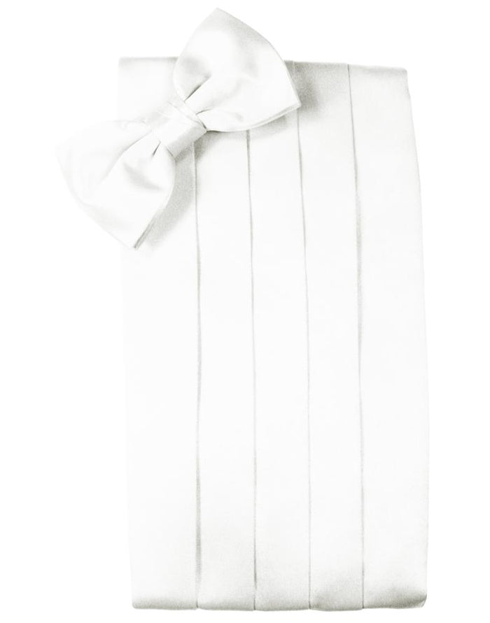 White Noble Silk Cummerbund & Bow Tie Set