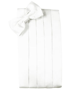 White Noble Silk Cummerbund & Bow Tie Set
