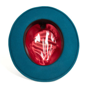 Acid Blue Fedora 100% Australian Wool Crushable Hat