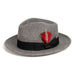 Crushable Grey Melange 100% Australian Wool Fedora Hat - Ferrecci USA 