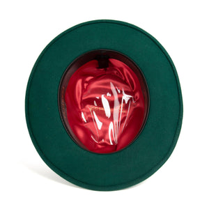 Hunter Green Fedora 100% Australian Wool Crushable Hat