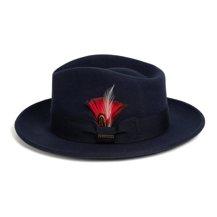 Navy Blue Fedora 100% Australian Wool Crushable Hat