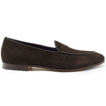 Zelli Sueded Goatskin Loafer with Crocodile Vamp in Nicotine