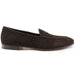 Zelli Sueded Goatskin Loafer with Crocodile Vamp in Nicotine