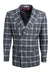 "Stacy Adams Double-Breasted Men's Suit in Black & Grey Windowpane"