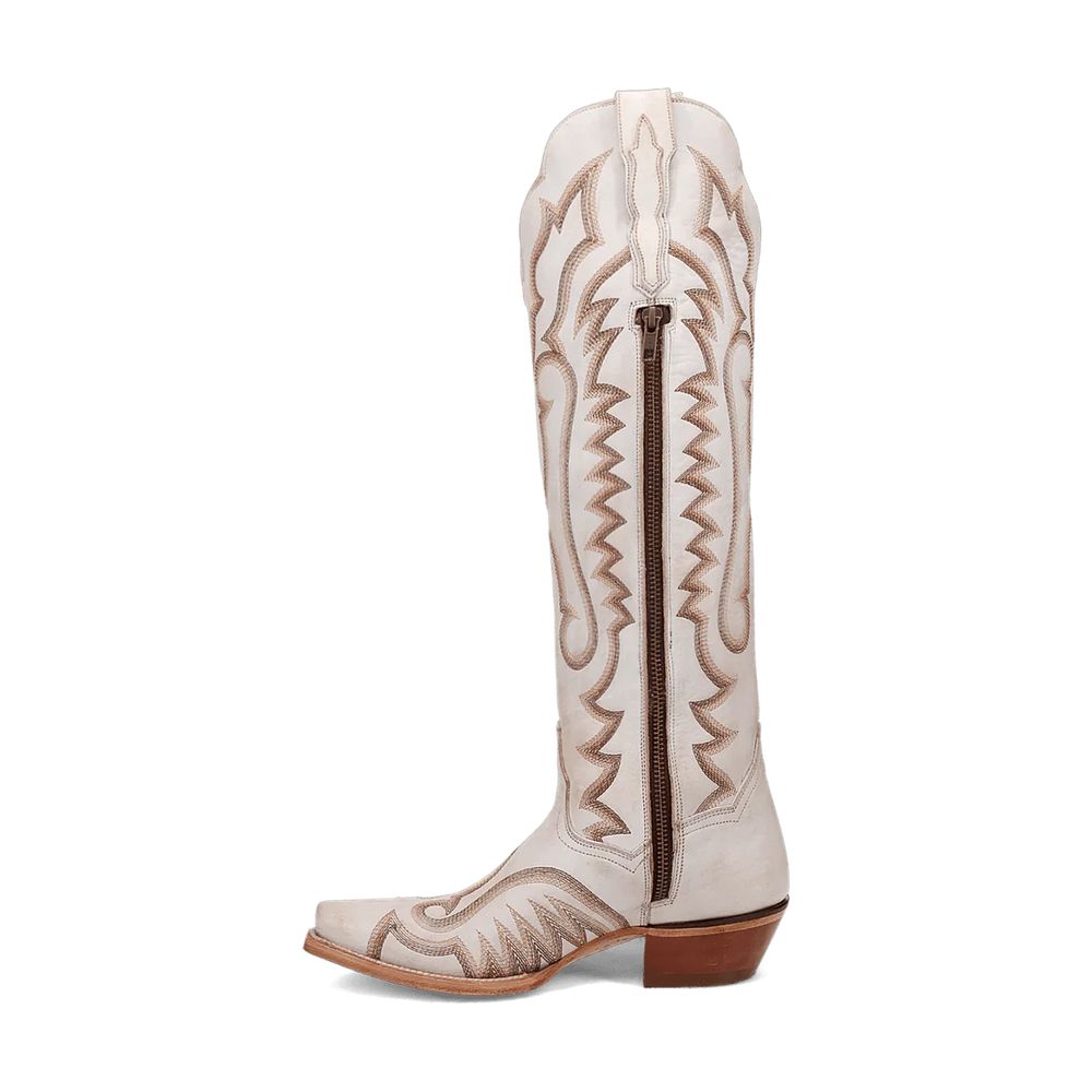 Dan Post Women's Josie Snip Toe Leather Tall Boots - White