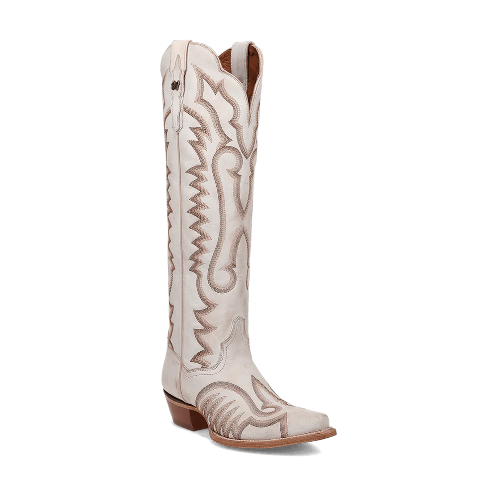 Dan Post Women's Josie Snip Toe Leather Tall Boots - White