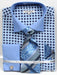 Daniel Ellissa 'Blue Bespoke' Lattice Pattern Shirt & Tie Set - USA Men's Outlet