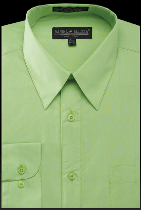 Daniel Ellissa Men's Apple Green Regular Fit Dress Shirt - USA Men's Outlet