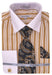 Daniel Ellissa Men's Beige Dress Shirt w/White Collar & Double French Cuff Stripe - USA Men's Outlet