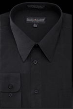 "Daniel Ellissa Men's Black Dress Shirt: Regular Fit Slim Style" - USA Men's Outlet