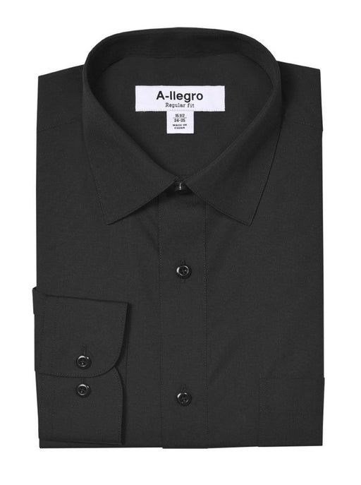 Daniel Ellissa Men's Black Regular Fit Cotton Dress Shirt - USA Men's Outlet