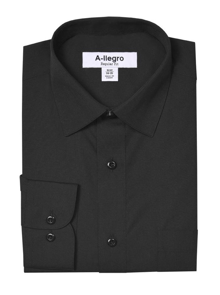 Daniel Ellissa Men's Black Regular Fit Cotton Dress Shirt - USA Men's Outlet