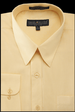 "Daniel Ellissa Men's Canary Yellow Regular-Fit Basic Dress Shirt" - USA Men's Outlet